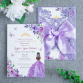 20 PCS 5.12x7.2 Butterfly Personalized Quinceanera Invitation, Customized XV by FEIYI