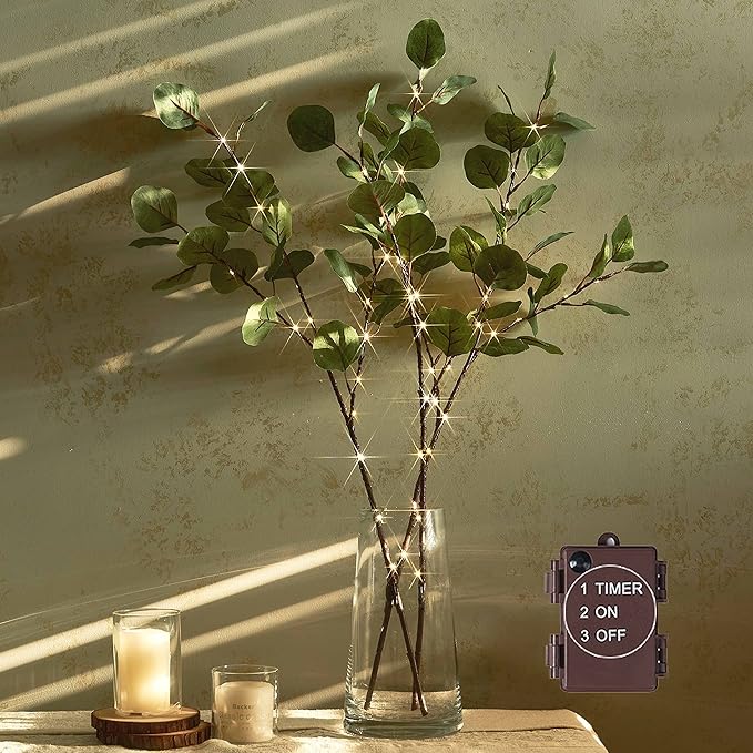Hairui Lighted Eucalyptus Branches by Hairui