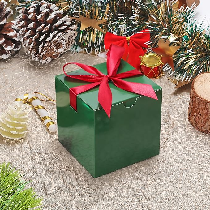 DOYIDE Small Gift Boxes, 20 Pack 5x5x5 Inch Green Elegant Paper Boxes - Image 2