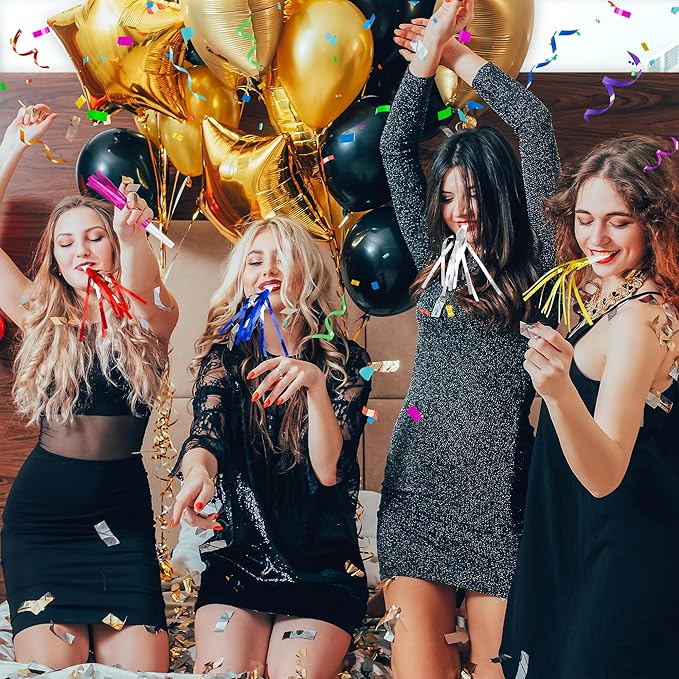 12 Pcs Glitter Noise Makers Metallic Fringed Party Blower - Image 5