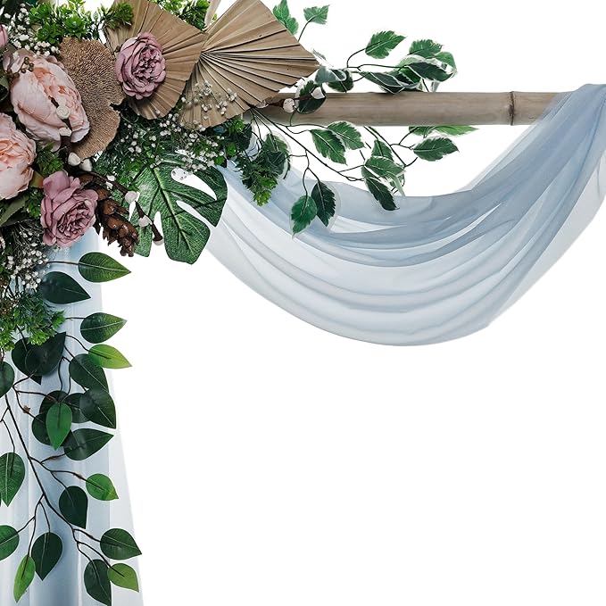 VDS Pack of 1 Panel Wedding Arch Draping Fabric Sheer Chiffon Fabric Drapery - Image 3