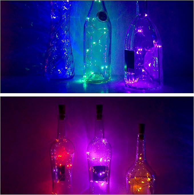12 Pack 20 LED Wine Bottle Cork Lights, Fairy Mini String Lights Copper Wire - Image 6