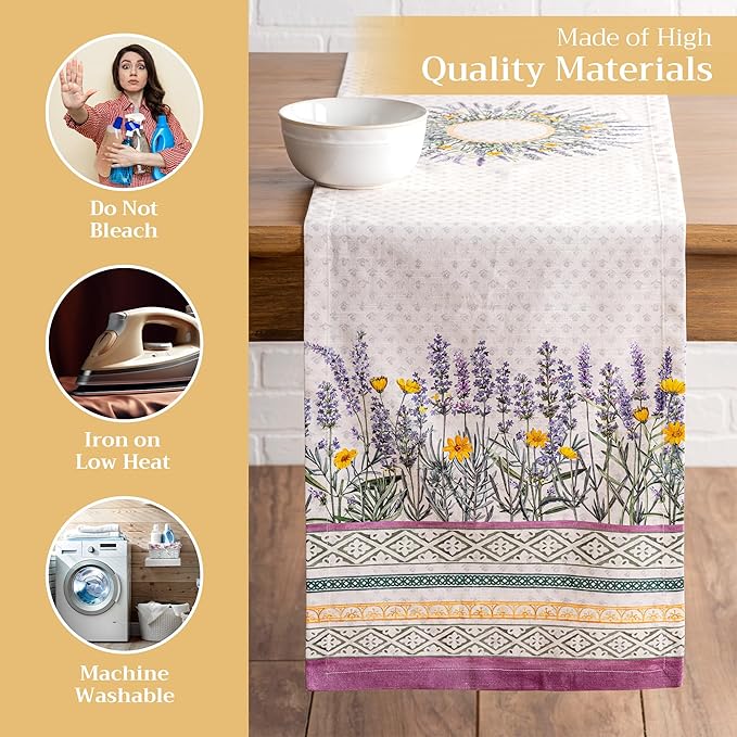 Maison d' Hermine Table Runner 100% Cotton Single Layer Table Runners 72 inches - Image 3