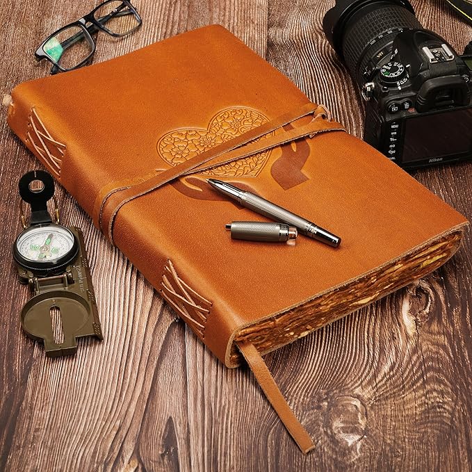 LUXEORIA Heart Journal for Women and Men, Handcrafted Leather Journal for - Image 4