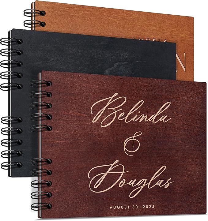 Personalized Wood Wedding Guest Book by Follow