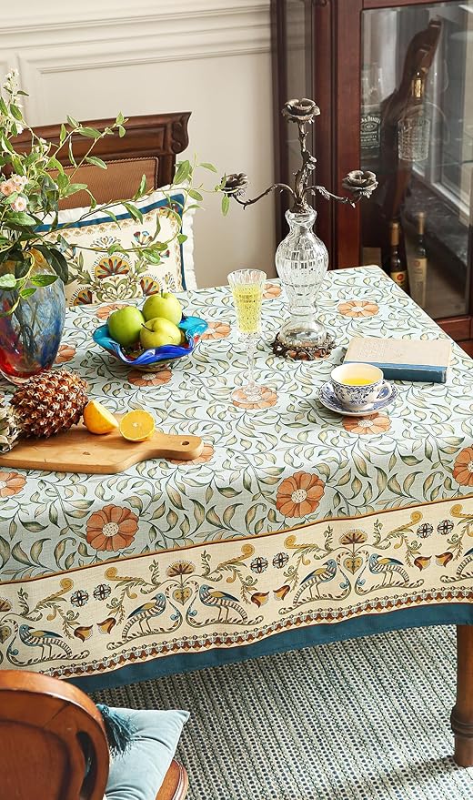 patdrea Designer French Linen Blue Tablecloth - Image 3