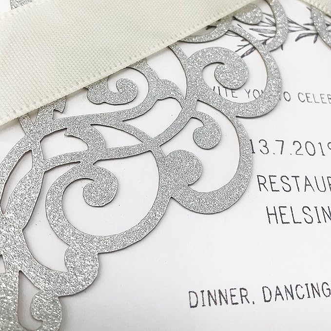 50Pcs Laser Cut Wedding Invitation - Image 6