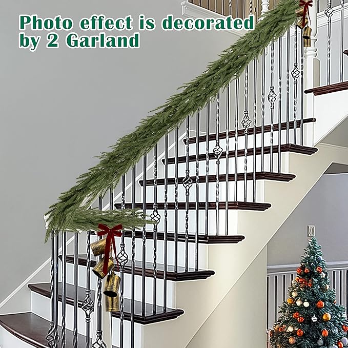 2 Pcs 6FT Christmas Garlands Norfolk Pine Garland - Image 4