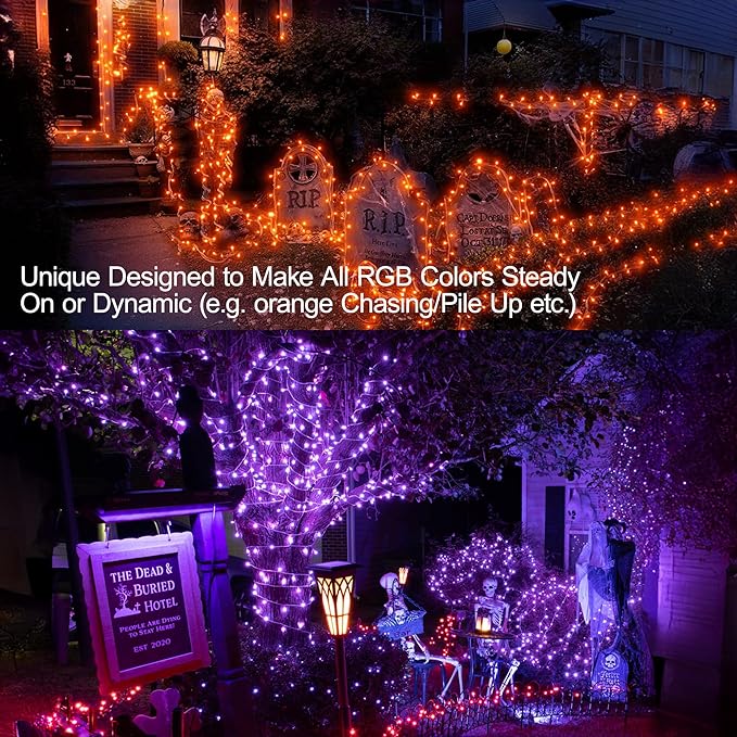 BrizLabs RGB String Lights, Color Changing Orange Purple Halloween Lights - Image 2