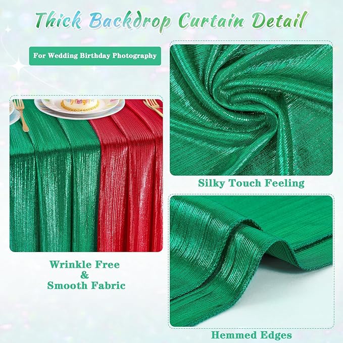 Wrinkle Free Green Backdrop Curtain - Image 6