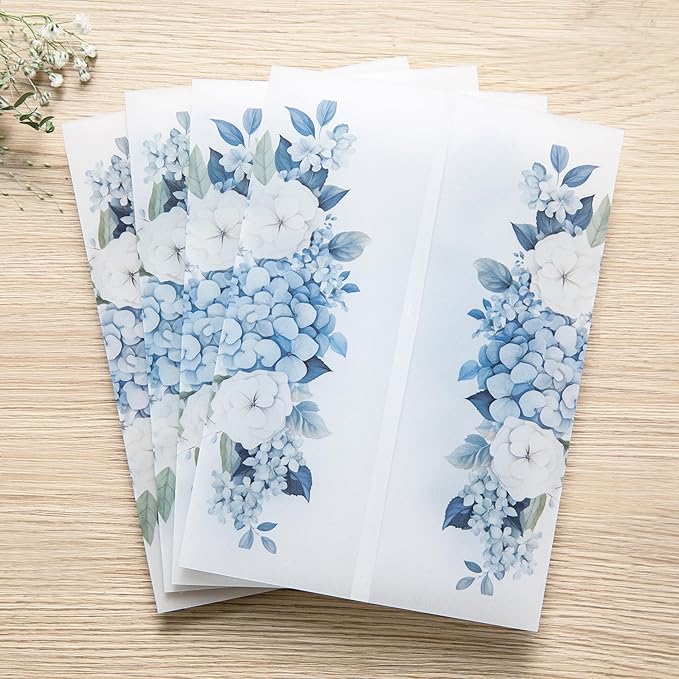 PONATIA 50PCS Vellum Jackets for 5x7 Invitation Cards- 135GSM Dusty Blue - Image 2