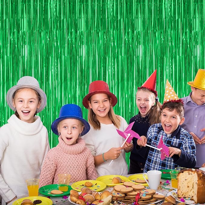 8 Pack Green Streamer, 3.28 FT x 7.05 FT Dinosaur Backdrop, Metallic Tinsel - Image 5