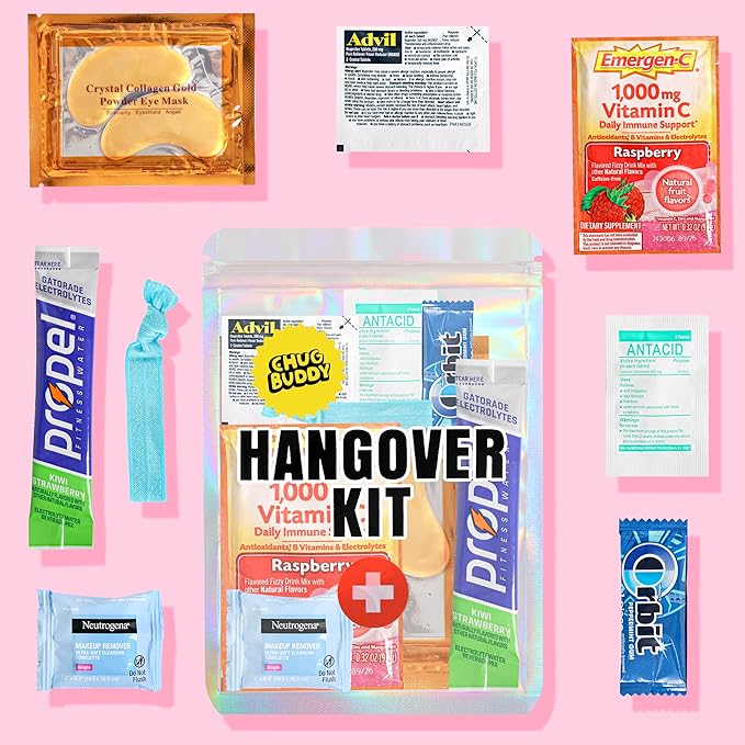 1 Pre-Filled Hangover Kit for Bachelorette Party Favors, 21st Birthday Gifts by ChugBuddy