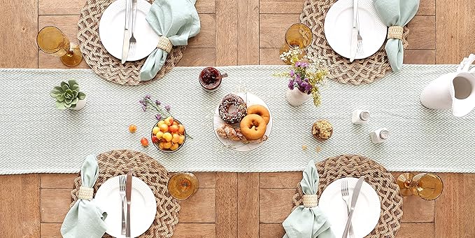 DII Woven Basic Tabletop Collection Chevron Table Runner - Image 5