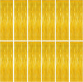 12 Pack 2025 Graduation Decorations, 3.28 FT x 7.05 FT Gold Backdrop Curtains by ZATAYE
