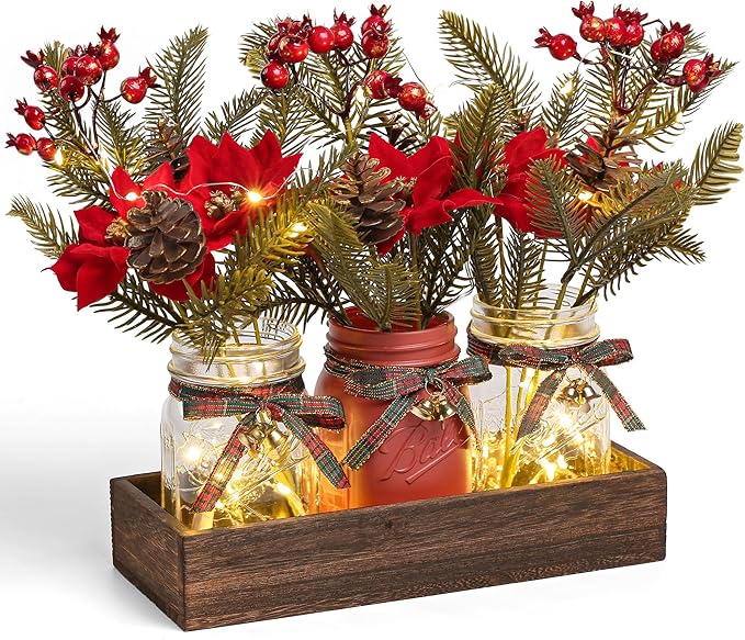 3 Pcs Mason Jar Centerpiece Decorations by Unknown