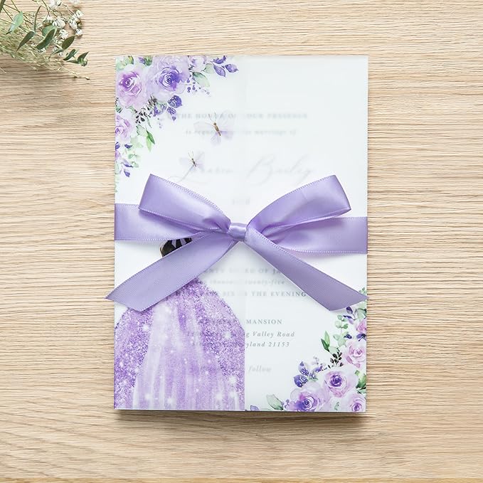 PONATIA 50 PCS Vellum Jackets for 5x7 Invitations - Image 6