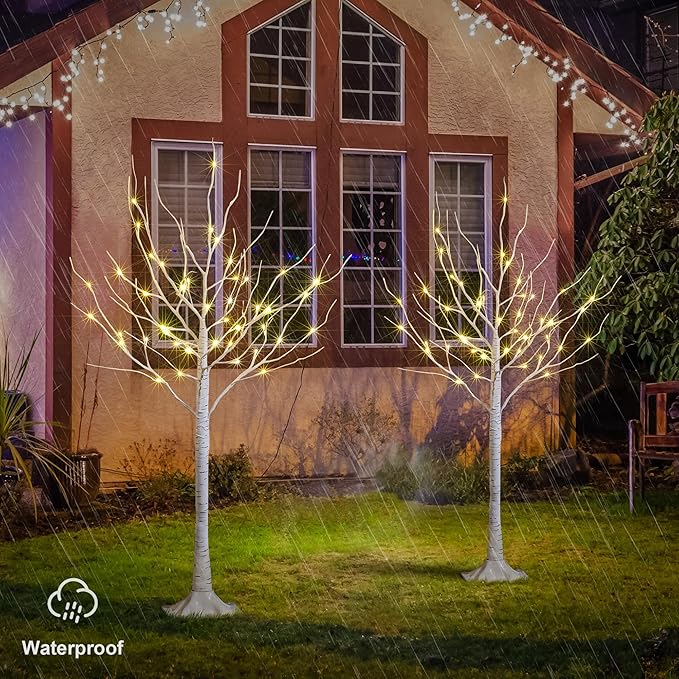 LIGHTSHARE 4 Feet 48L LED Birch Tree Lights, Warm White, - Image 3