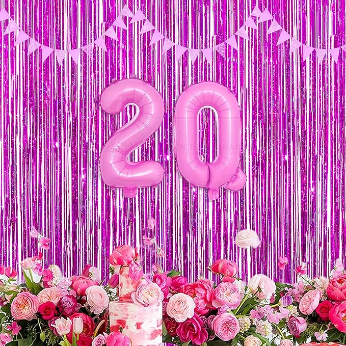 Magenta Tinsel Curtain Party Backdrop - Image 8
