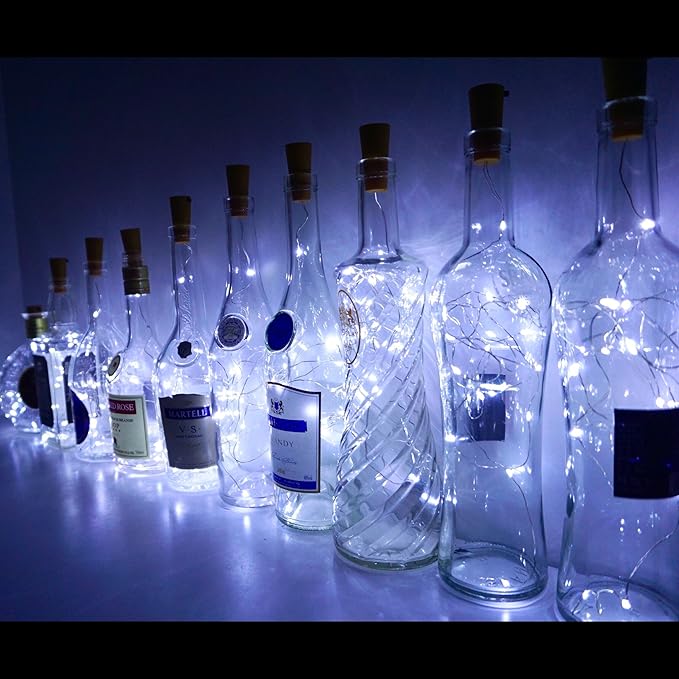10 Pack 20 LED Wine Bottle Cork Lights Mini Fairy String Lights Copper Wire - Image 6