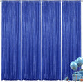 Navy Blue Sequin Backdrop Curtain 4 Pieces 2FTx8FT Glitter Photography Backdrop by Unknown