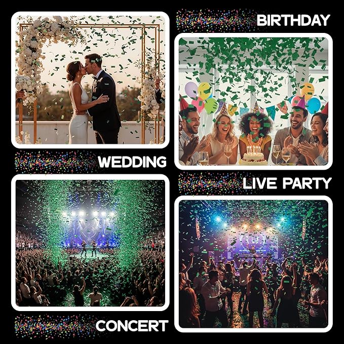 Ultimate Confetti, Rectangular Biodegradable Confetti – Dark Green Fluttering - Image 6