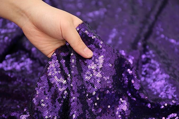 Poise3EHome Purple Sequin Backdrop Curtain, 4 Panels 2FTx8FT Glitter Background - Image 6