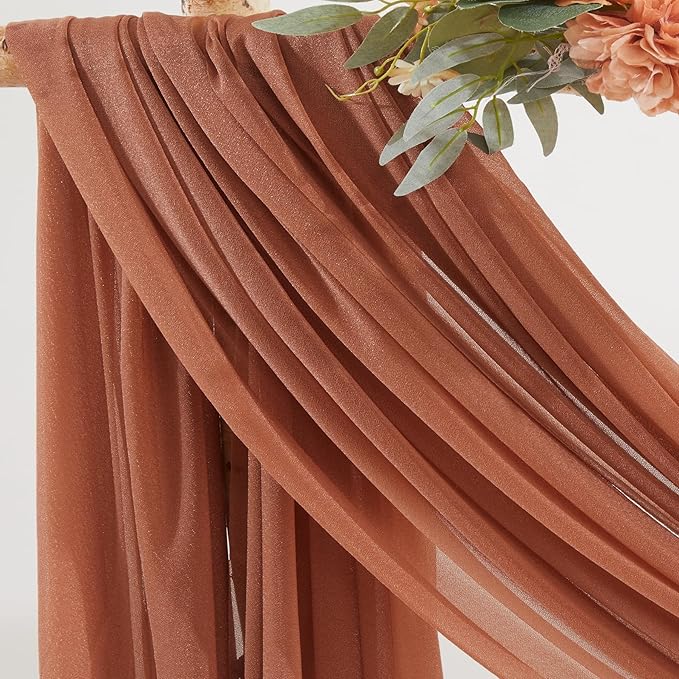 Terracotta Wedding Arch Draping Fabric 1 Panel 30'' x 20FT Terracotta Drapes - Image 2