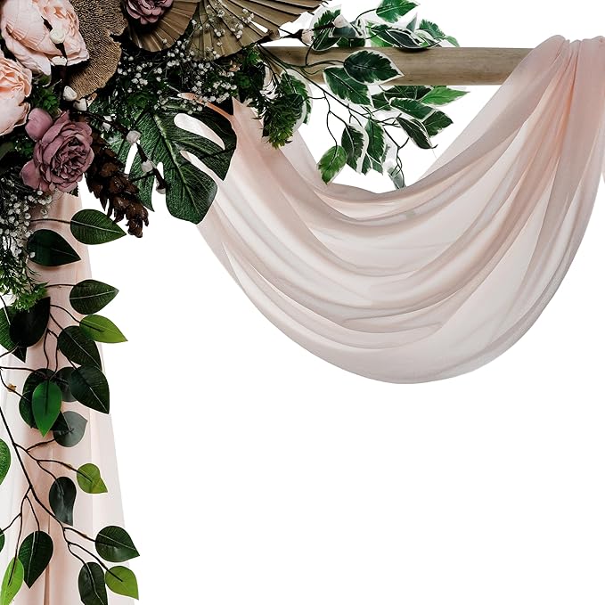 VDS Pack of 1 Panel Wedding Arch Draping Fabric Sheer Chiffon Fabric Drapery - Image 3