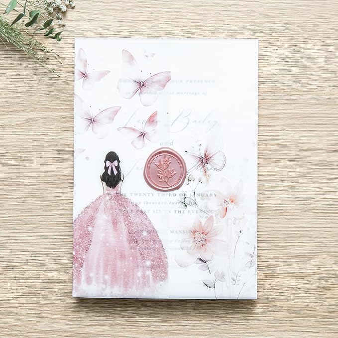PONATIA 50 PCS Vellum Jackets for 5x7 Invitations - Image 3