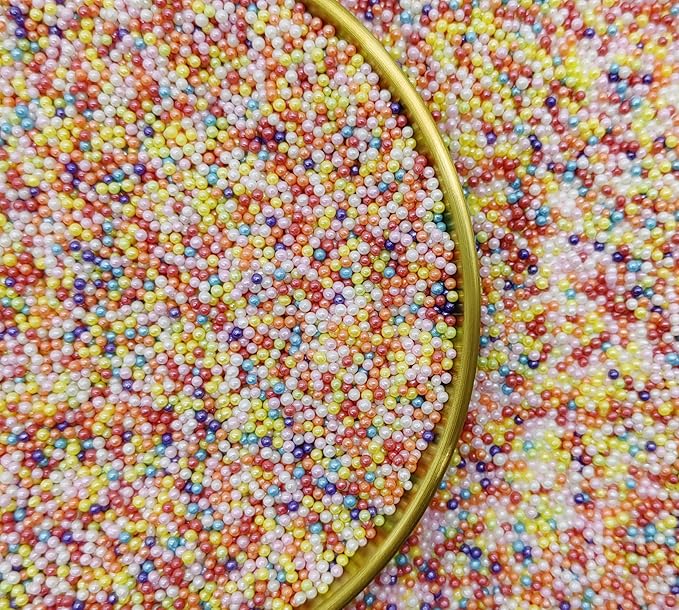 Edible Mixed Color Pearl Sugar Sprinkles Candy 2mm Mini Pearls Cake Decorations - Image 2