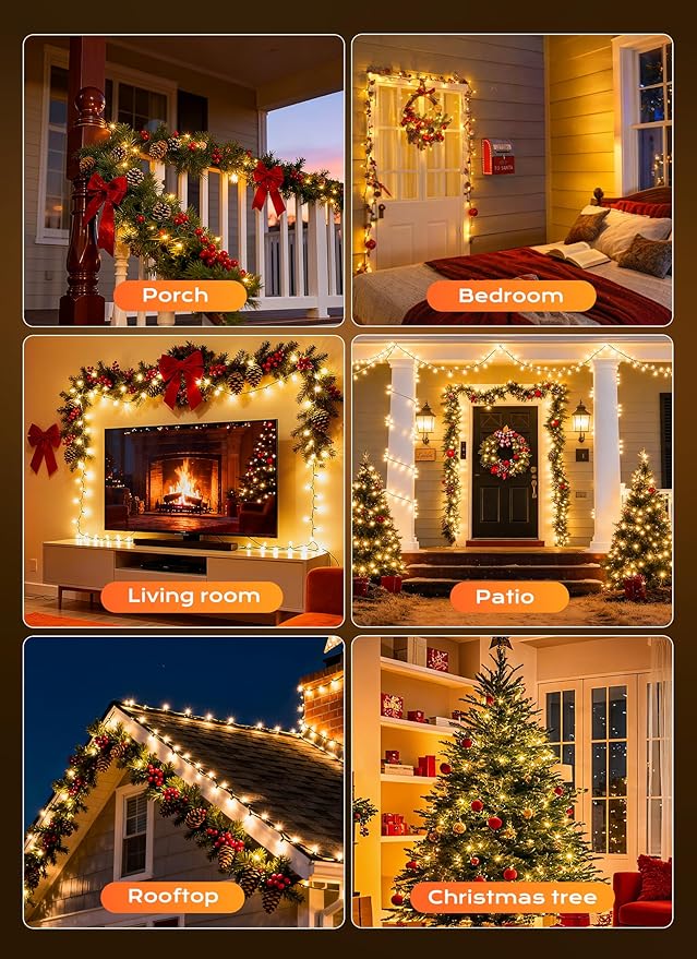 Minetom LED Clear Christmas String Lights, Christmas Decorations Indoor - Image 7