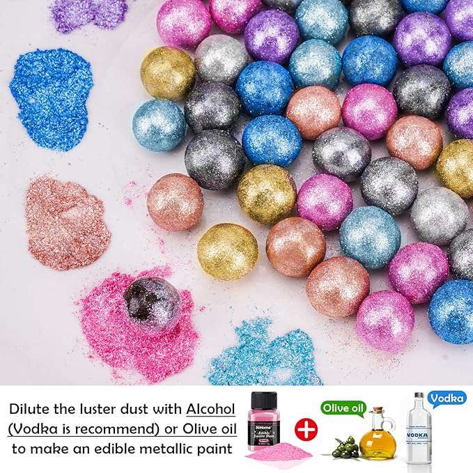 NiHome Edible Food-Grade Glimmer Powder Glitter Luster Dust Metallic Food - Image 6
