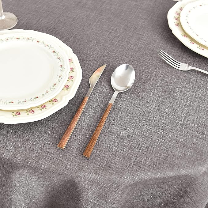 Fitable Linen Textured Tablecloths 60 Inches Round - Image 2