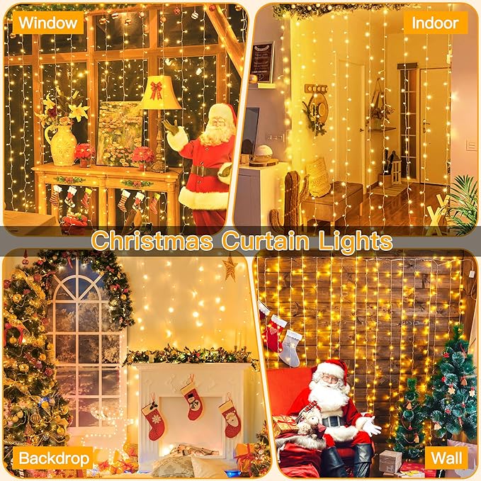 Ollny Curtain Lights 6.6x6.6ft, 200 LED String Lights - Image 7