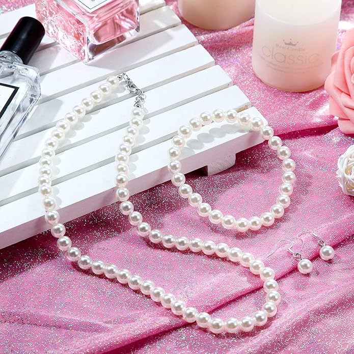 4 Pcs 1920s Faux Pearl Costume Jewelry Set - Image 4