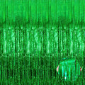 3 Pack Green Foil Fringe Curtain Backdrop, 3.28Ft x 8.2Ft Metallic Tinsel Foil by Ferwzsr