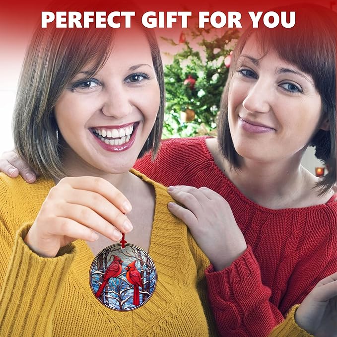 Cardinal Acrylic Ornament 2025 – Red Bird Christmas Tree Hanging, Memorial - Image 6
