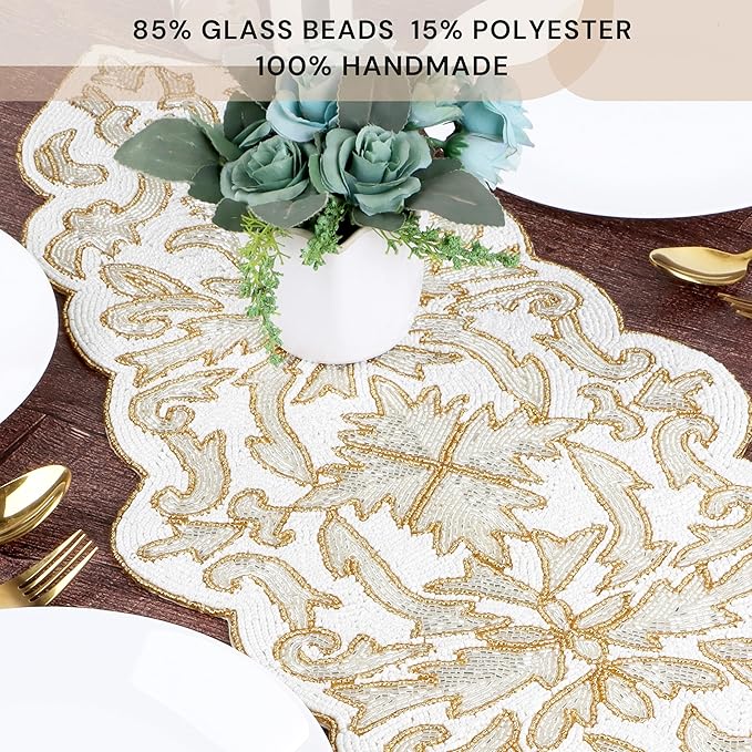 Beaded Table Runner 13 x 36 Inches - Image 6