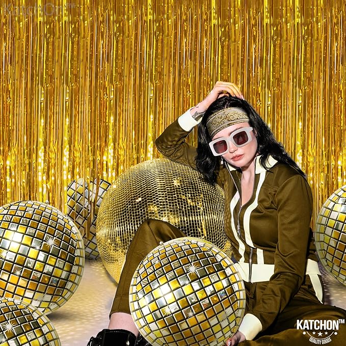 KatchOn, Huge Gold Disco Ball Balloons - Image 9