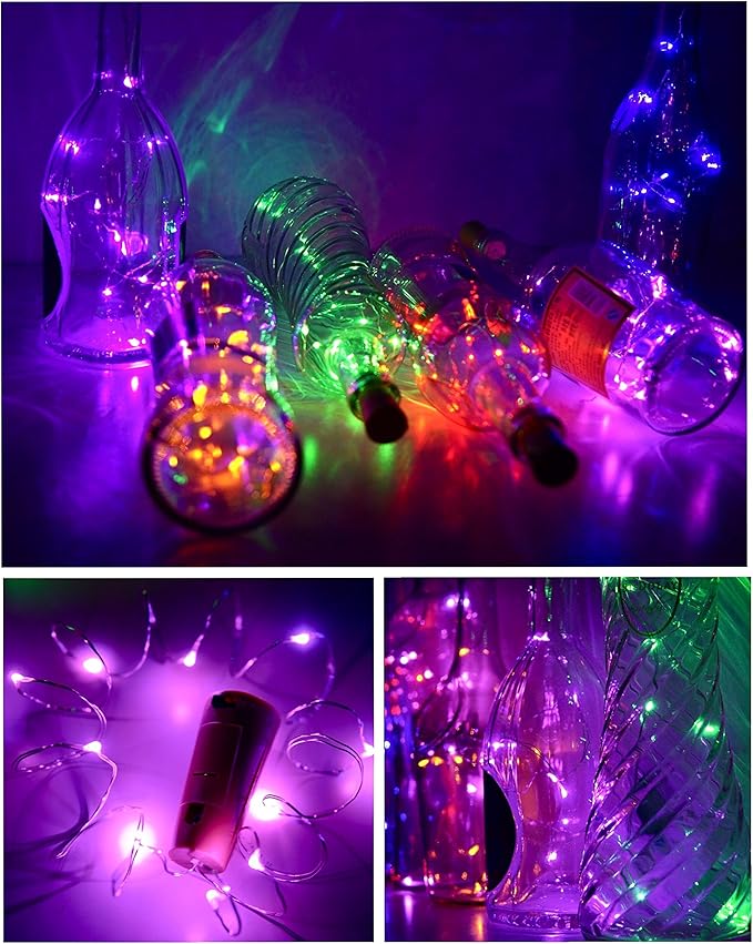 12 Pack 20 LED Wine Bottle Cork Lights, Fairy Mini String Lights Copper Wire - Image 5