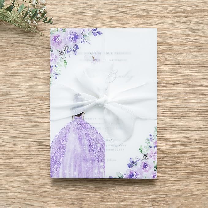 PONATIA 50 PCS Vellum Jackets for 5x7 Invitations - Image 7