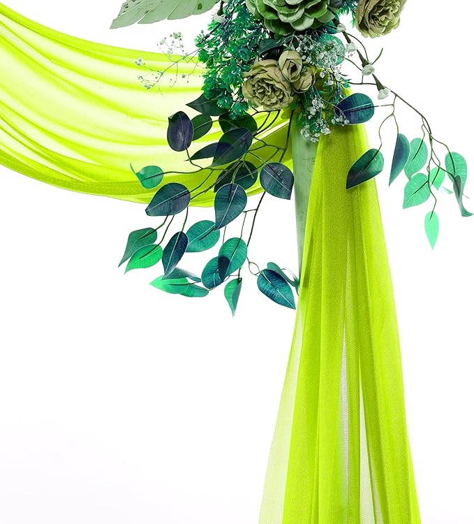 VDS Pack of 2 Panel Wedding Arch Draping Fabric Sheer Chiffon Fabric Drapery - Image 5