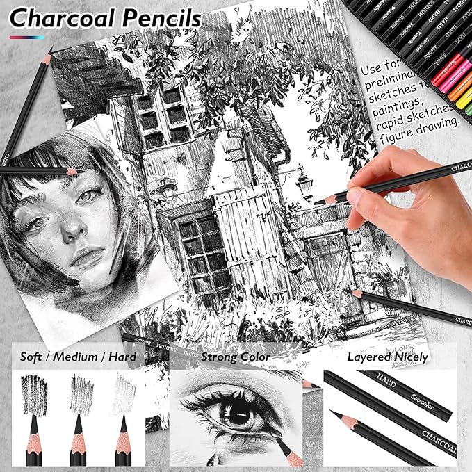 Soucolor 73 Pack Art Supplies Sketching Kit - Image 6