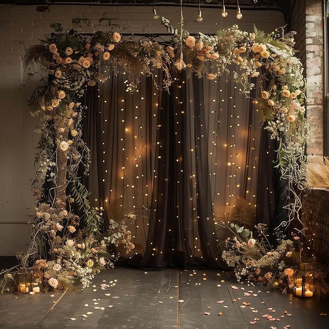 Fomcet Black Tulle Backdrop Curtains - Image 7