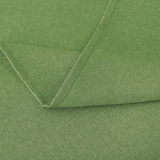 NLMUVW Olive Green Linen Tablecloth Rectangle Water Resistant Textured Natural - Image 6