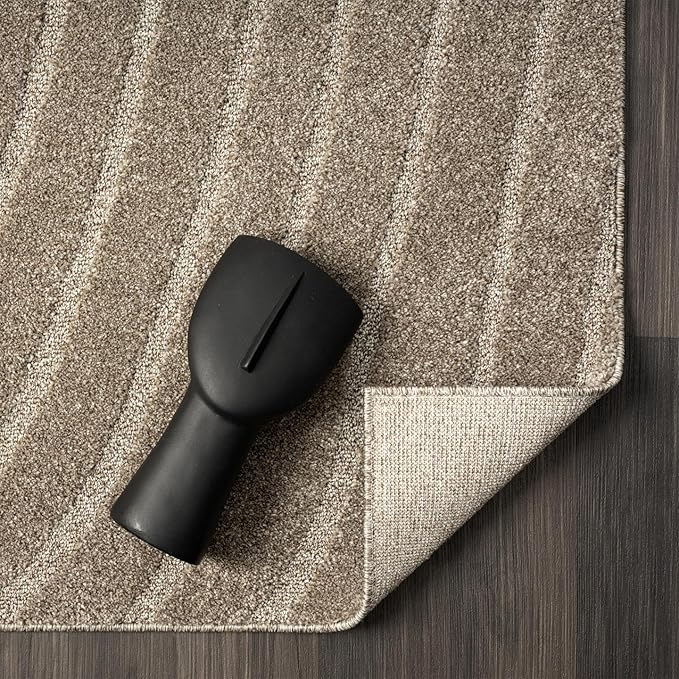 LUXE WEAVERS Modern Geometric Wave Taupe 6x9 Area Rug - Image 8