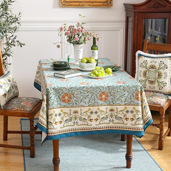 patdrea Designer French Linen Blue Tablecloth - Image 9