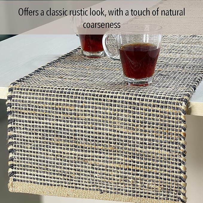 Chardin home Natural Jute Table Runner 13x108 Inch – Vintage Boho Rustic Table - Image 5