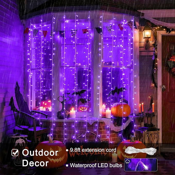 JMEXSUSS 300LED Purple Halloween Lights - Image 3